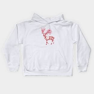 Christmas deer with snowflakes pattern Kids Hoodie